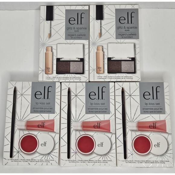 ELF Glitz & Sparkle Eyes Set And Lip Kiss Set Lot Of 5  New Sealed - Picture 1 of 6